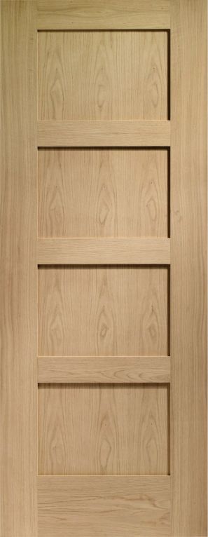 Shaker Unfinished 4 Panel Oak Internal Door 